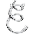 Platinum Initial E Script Necklace