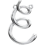 Platinum Initial E Script Necklace