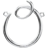 14K Gold Initial O Script Necklace - White Gold