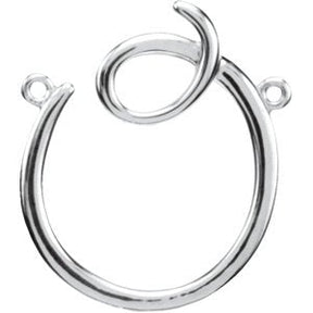 Platinum Initial O Script Necklace