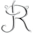 Platinum Initial R Script Necklace