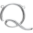 Platinum Initial Q Script Necklace