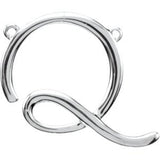 Platinum Initial Q Script Necklace