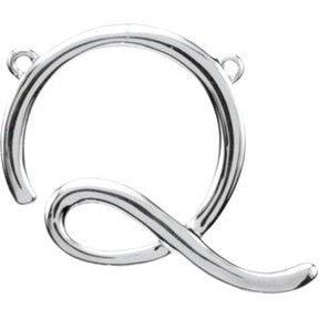 Platinum Initial Q Script Necklace