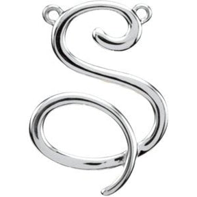 Platinum Initial S Script Necklace