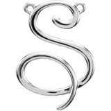 18K Gold Initial S Script Necklace - White Gold
