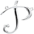 18K Gold Initial P Script Necklace - White Gold