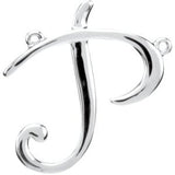 Platinum Initial P Script Necklace