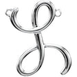 Platinum Initial L Script Necklace