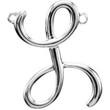 Platinum Initial L Script Necklace