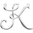 Platinum Initial K Script Necklace