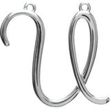 14K Gold Initial U Script Necklace - White Gold