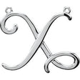 Platinum Initial X Script Necklace