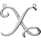 18K Gold Initial X Script Necklace - White Gold