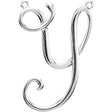 Platinum Initial Y Script Necklace