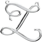 18K Gold Initial Z Script Necklace - White Gold