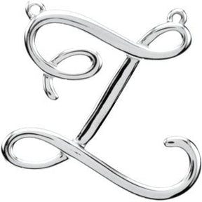Platinum Initial Z Script Necklace