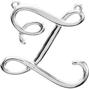 Platinum Initial Z Script Necklace