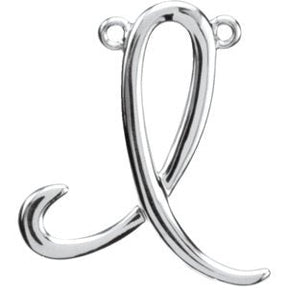 Platinum Initial I Script Necklace