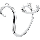 Platinum Initial V Script Necklace