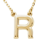 14K Gold Initial R Necklace - Yellow Gold