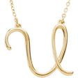 14K Gold Initial U Script Necklace – 17.8x17.6mm - Yellow Gold