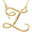 14K Gold Initial Z Script Necklace – 20.7x20mm - Yellow Gold