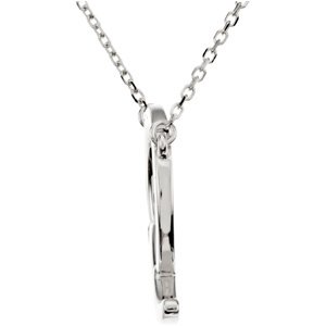 14K Gold Initial Q Script Necklace – 20.9x16.6mm - White Gold - view 2