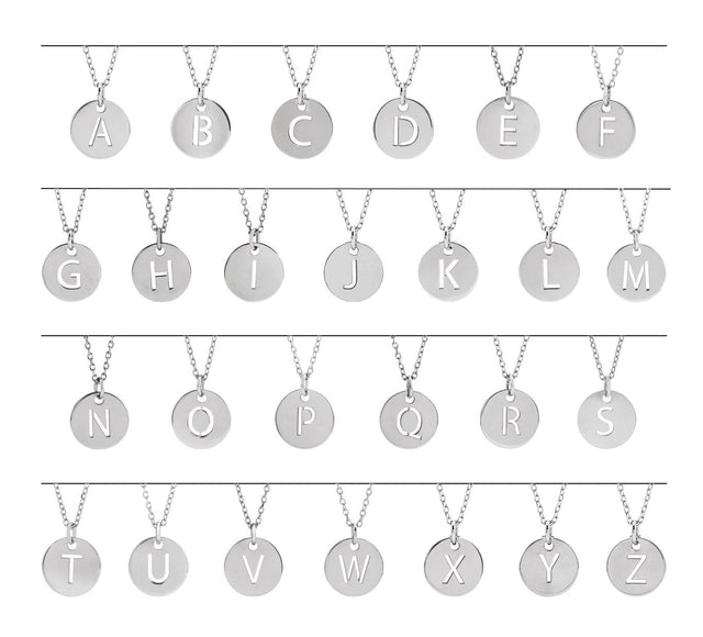 14K Gold Initial H Necklace or Pendant - White Gold - view 2