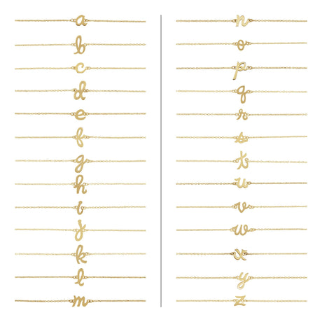 Platinum Initial X Script Bracelet - view 2