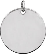 14K Gold Be Posh Engravable Disc Pendant - White Gold - view 2