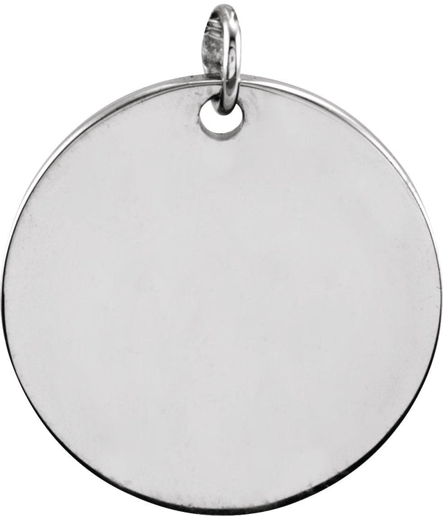 14K Gold Be Posh Engravable Disc Pendant - White Gold - view 2