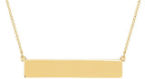 14K Gold Be Posh Engravable Bar Necklace - Yellow Gold