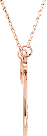 14K Gold Initial J Script Necklace – 19.8x15.8mm - Rose Gold - view 3