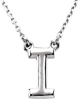 14K Gold Initial I Necklace - White Gold