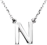 14K Gold Initial Necklace - White Gold