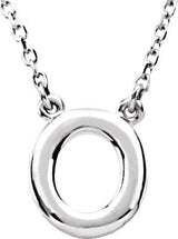 14K Gold Initial O Necklace - White Gold