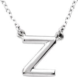 14K Gold Initial Z Necklace - White Gold
