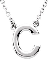 14K Gold Initial C Necklace - White Gold