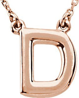 14K Gold Initial D Necklace - Rose Gold