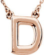 14K Gold Initial D Necklace - Rose Gold