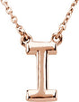 14K Gold Initial I Necklace - Rose Gold