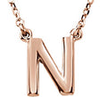 14K Gold Initial Necklace - Rose Gold