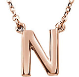 14K Gold Initial Necklace - Rose Gold
