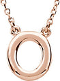 14K Gold Initial O Necklace - Rose Gold