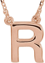 14K Gold Initial R Necklace - Rose Gold