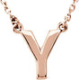 14K Gold Initial Y Necklace - Rose Gold