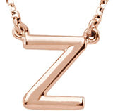 14K Gold Initial Z Necklace - Rose Gold