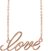 14K Gold Love Necklace - Rose Gold