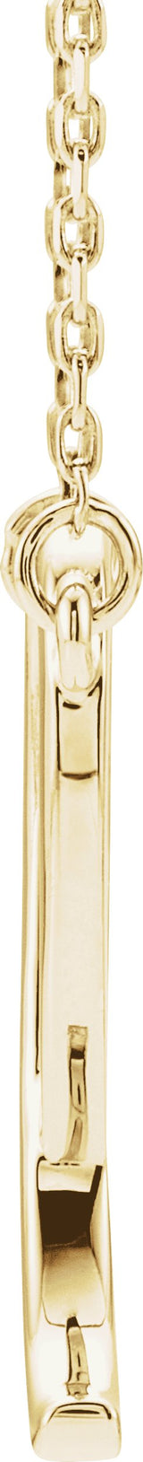 14K Gold Initial I Script Necklace – 16.9x15.1mm - Yellow Gold - view 2